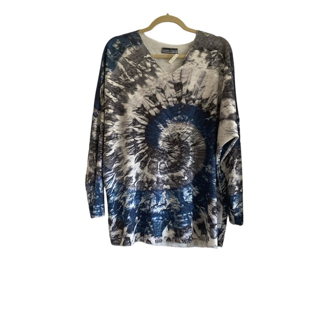 modes crystal cotton blend XL oversized print slip on top